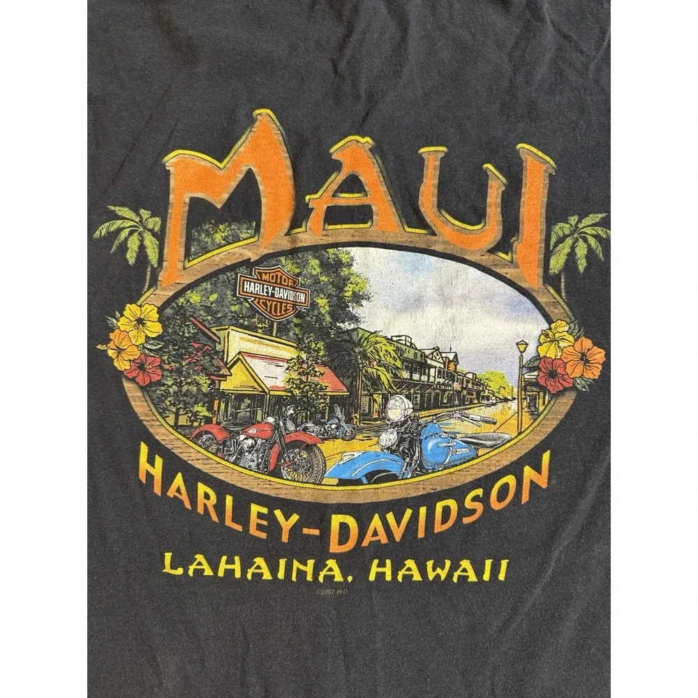 Y2K Era Harley-Davidson Maui‎ Hawaii Dealer Tee XL Lahaina Motorcycles
